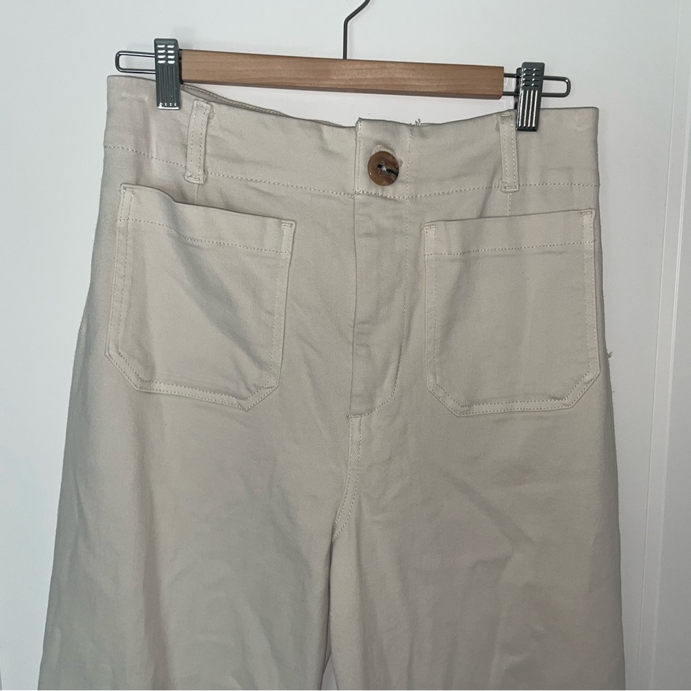 Maeve Colette Wide Leg Crop in Ivory 31T - Picture 4 of 9